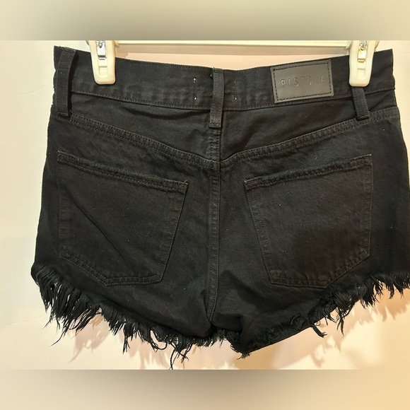 Pistola Black Frayed Hem Jean Shorts 24 - Picture 3 of 4